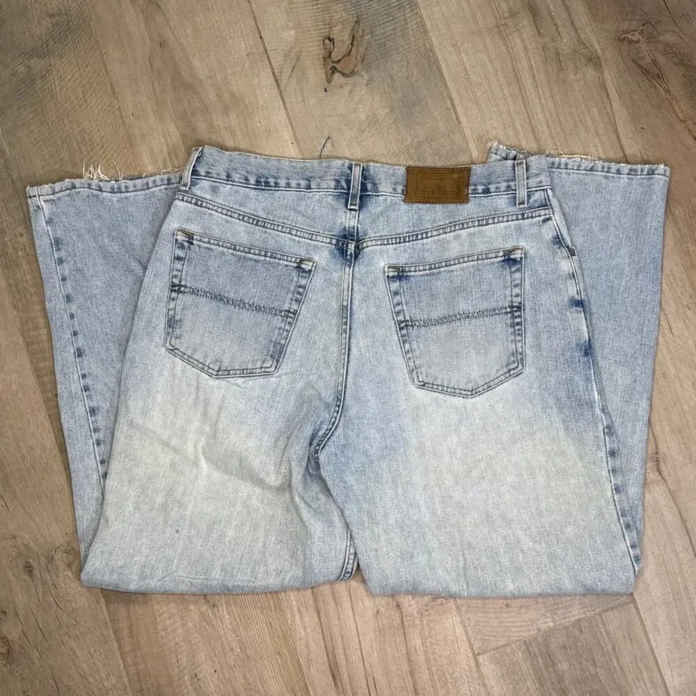 Vintage Y2K Distressed Tommy Hilfiger Flag Jeans Mens Size 36x30